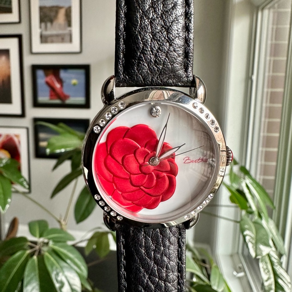 NEW Bertha Daphne Mother of Pearl Leather Strap Women’s Watch in box